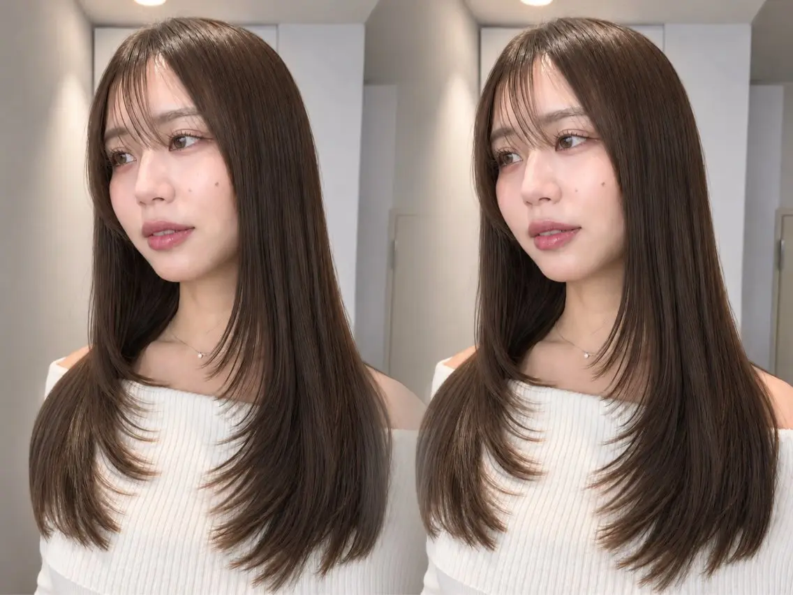 ロング カット ヘアカラー MOE レイヤー/新宿三丁目のヘアスタイル