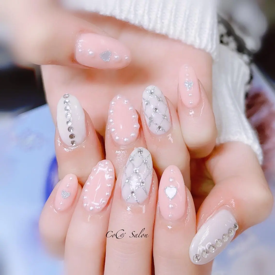 ネイル 長さ出し ジェルネイル ホログラムネイル オフィスネイル ワンカラーネイル ハンドネイル CoCoSalon ネイル/まつ毛予約のネイルデザイン