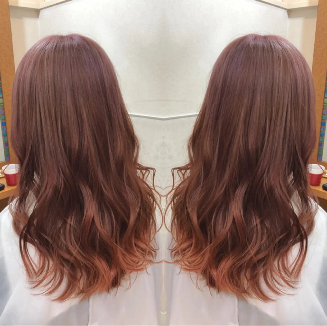 ロング カラー ヘアカラー ヘアセット 韓国ヘア🤍髪質改善 🇰🇷AKANEのヘアスタイル