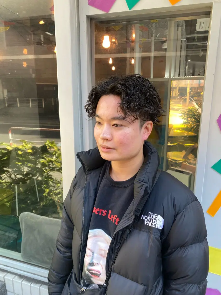 ショート パーマ メンズ センターパート メンズパーマ トリートメント スパイラルパーマ Riganuts王子 Hayato✂︎のヘアスタイル