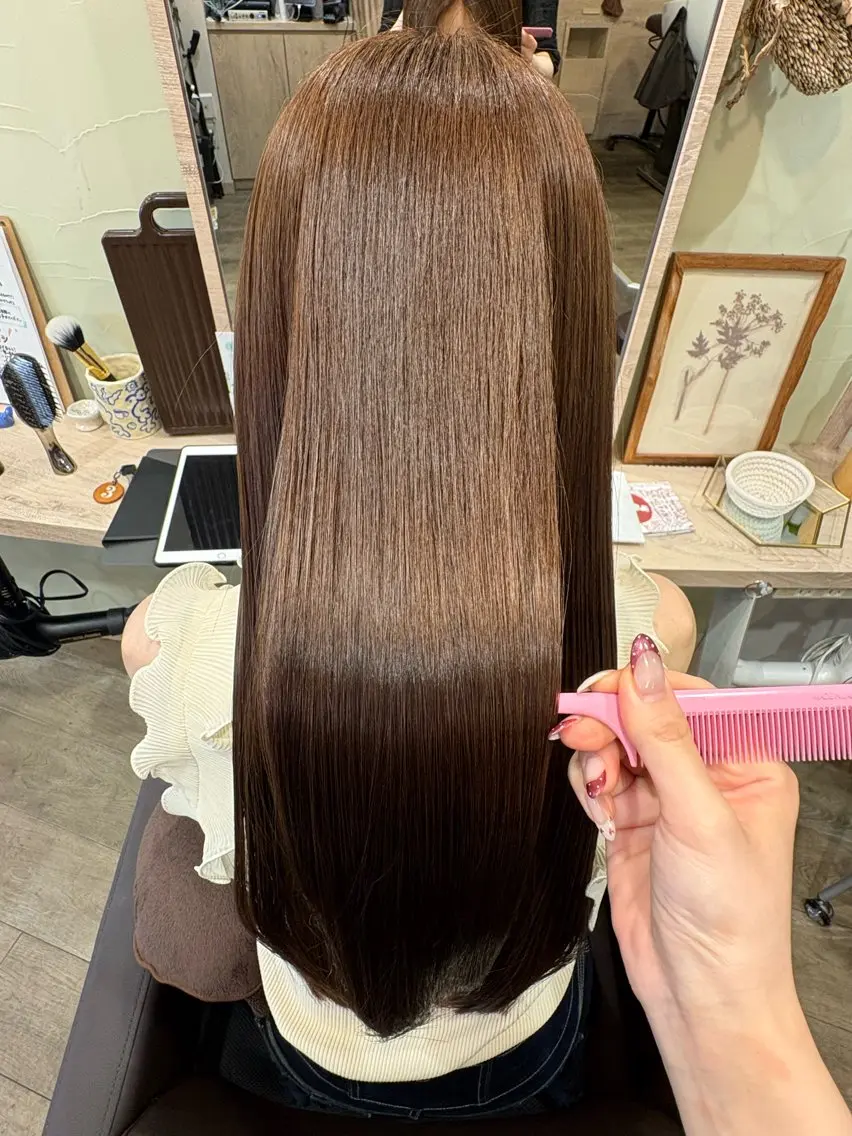 ロング カラー 髪質改善 🤍ちなつ /髪質改善ヘアエステのヘアスタイル