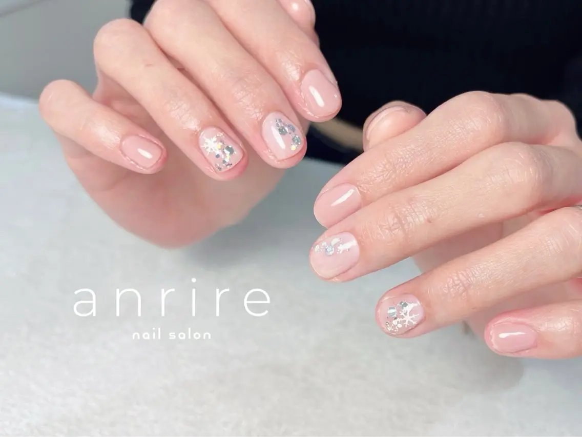 ネイル ジェルネイル キラキラネイル ラメ(グリッター) ニュアンスネイル パラジェル nailsalon anrireのネイルデザイン
