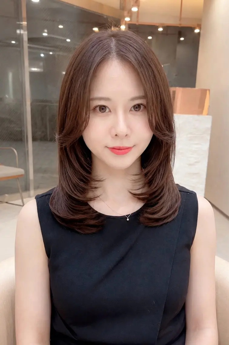 ミディアム カット ヘアカラー トリートメント 久米 春輝のヘアスタイル