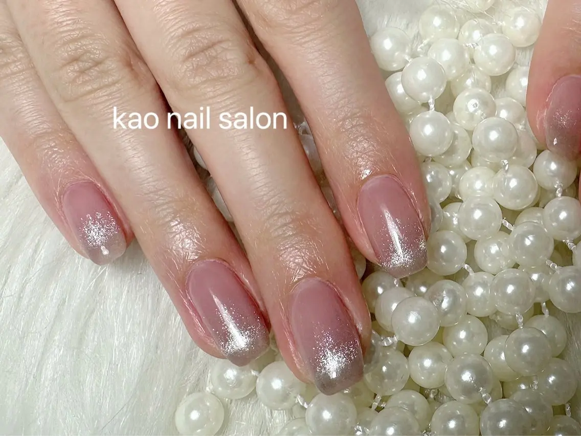 【ハンド】【フィルイン+美フォルム付き】大人気マグネットフレンチ/水玉/グラデーション【初回オフ無料ケア込み】¥5980の写真