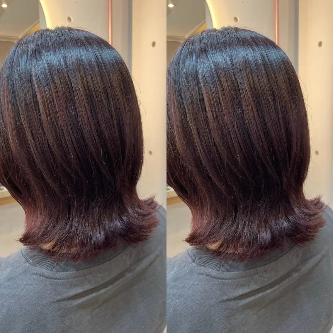 ミディアム くびれヘア 外ハネヘア カット ヘアカラー トリートメント カットモデル募集🍒 りおのヘアスタイル