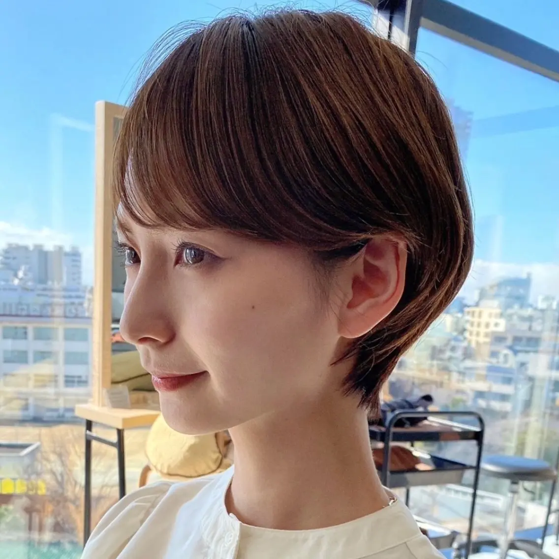 ショート カラー カット ヘアカラー トリートメント ヘアアレンジ/柔らか 艶カラー/AKARIのヘアスタイル
