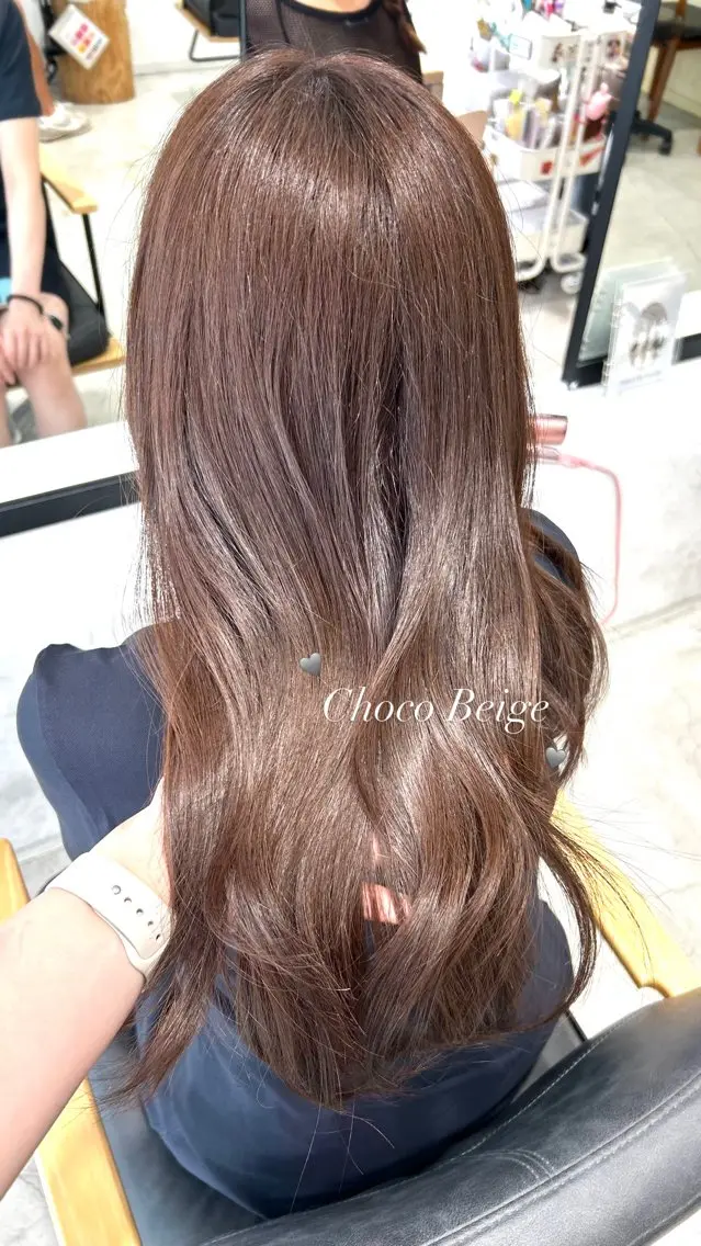 セミロング カット ヘアカラー トリートメント 艶カラー/韓国風ヘア 🩵shioneのヘアスタイル