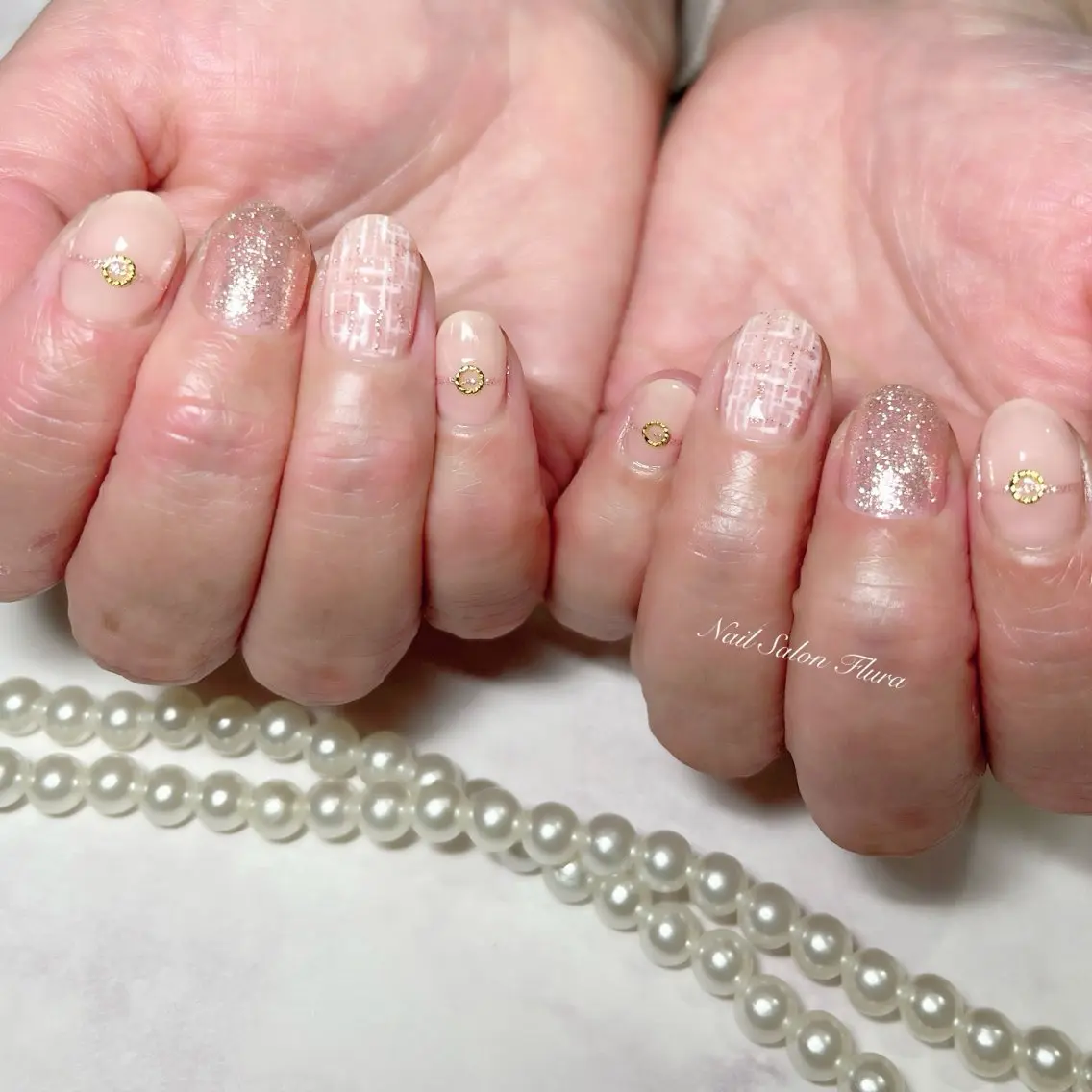 ネイル ツイードネイル ハンドネイル NailSalon Fluraのネイルデザイン