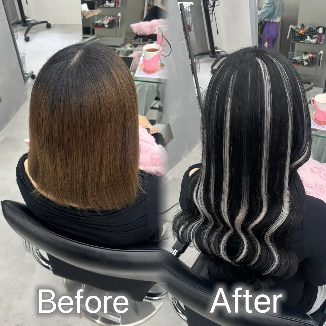 ロング カラー ヘアアレンジ メンズ カット ヘアカラー エクステ ヘアセット 羽エク指名No1✨️ シールエク🌙しぇるのヘアスタイル