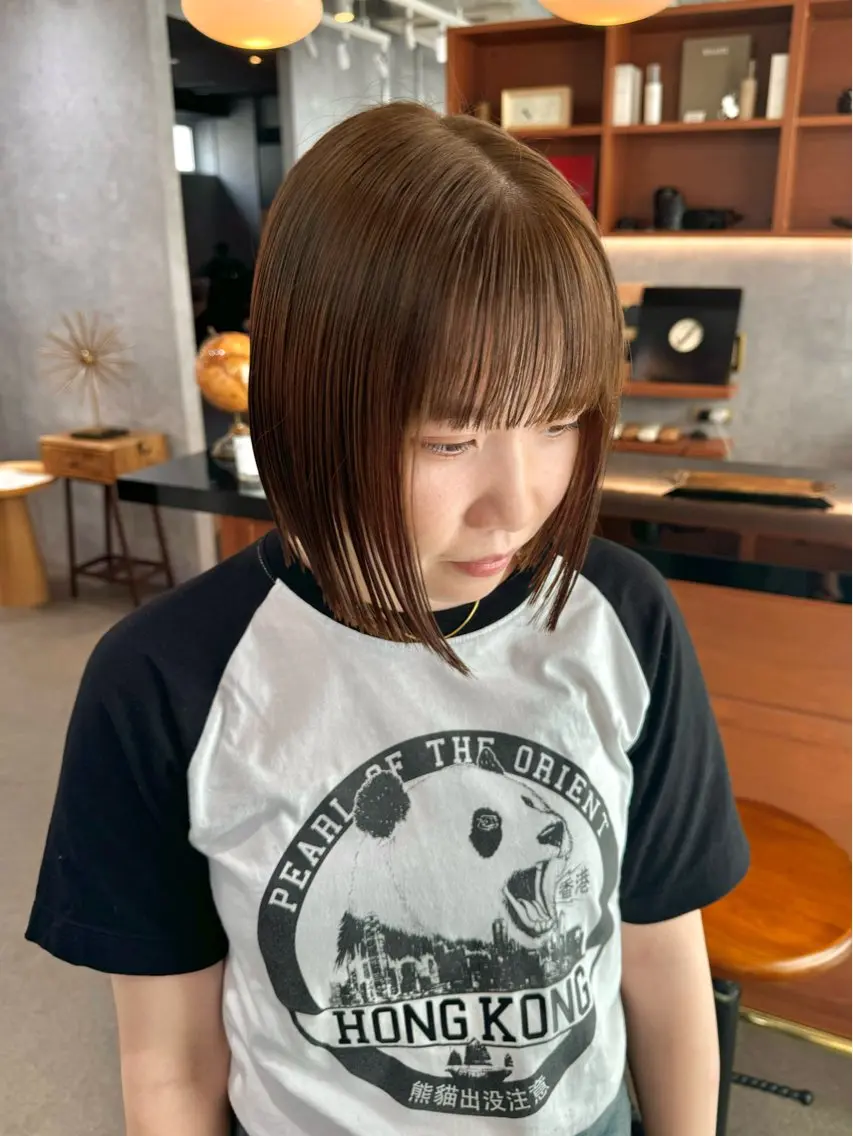 ミディアム カラー カット ヘアカラー トリートメント 透け感カラー/ momo🦕🌱のヘアスタイル