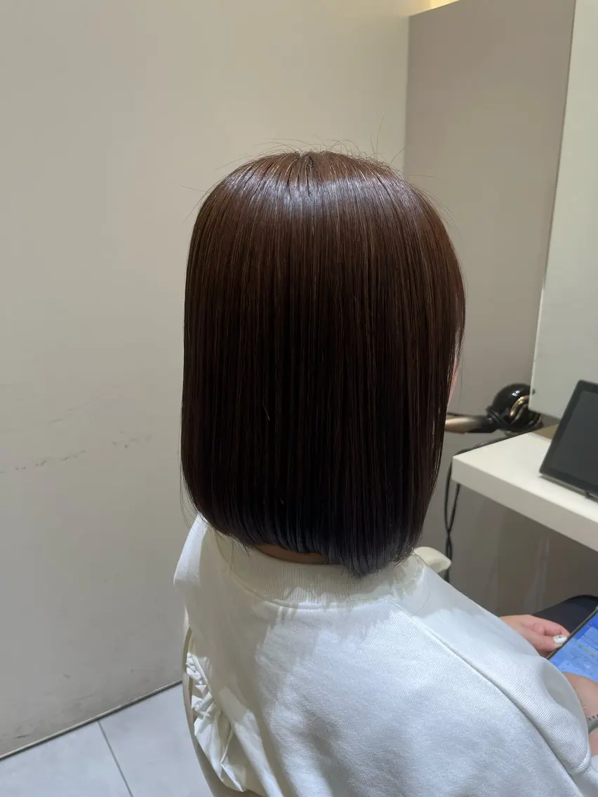 ミディアム 縮毛矯正 k-two 関 七海のヘアスタイル