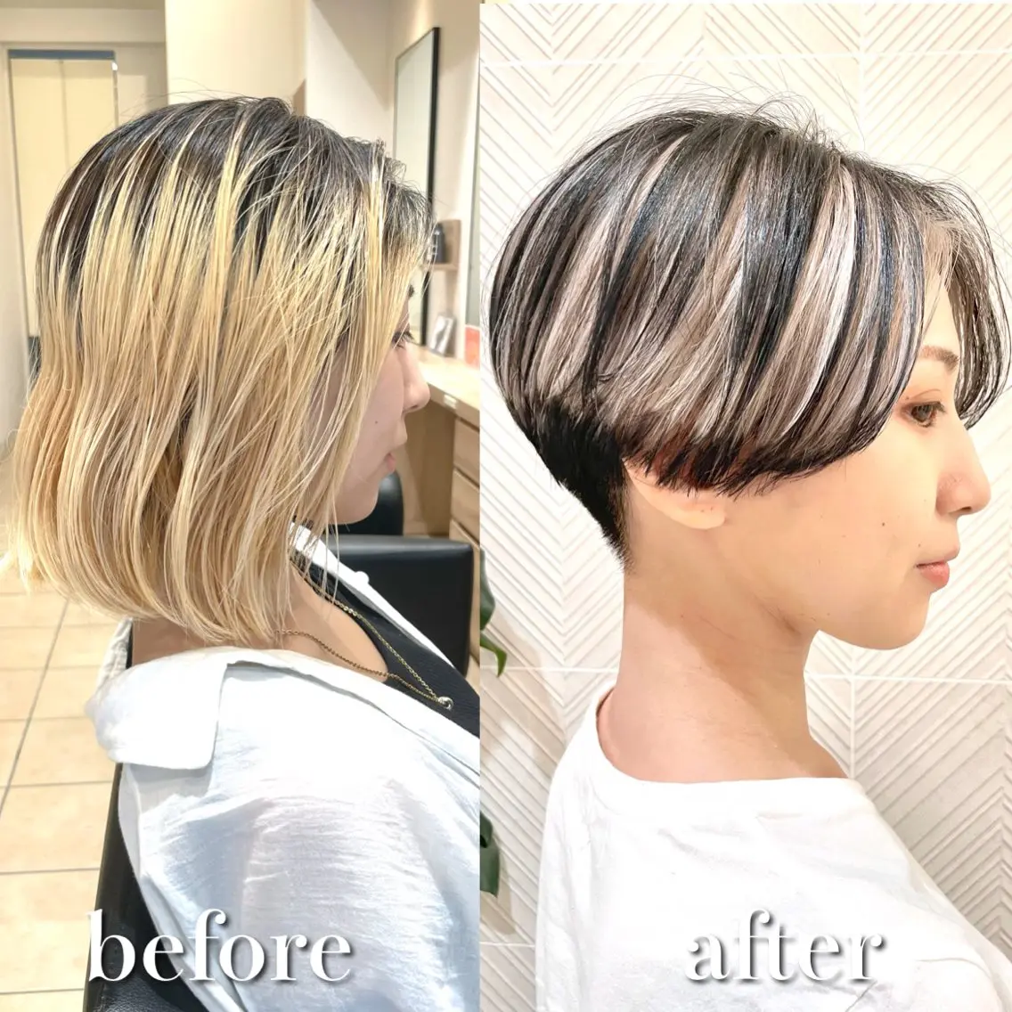 ショート カラー ブリーチ ケアブリーチ ダブルカラー インナーカラー ボブ カット ヘアカラー トリートメント ヘッドスパ ヘアセット 髪質改善/ブリーチ/ ボブ特化/よしきのヘアスタイル