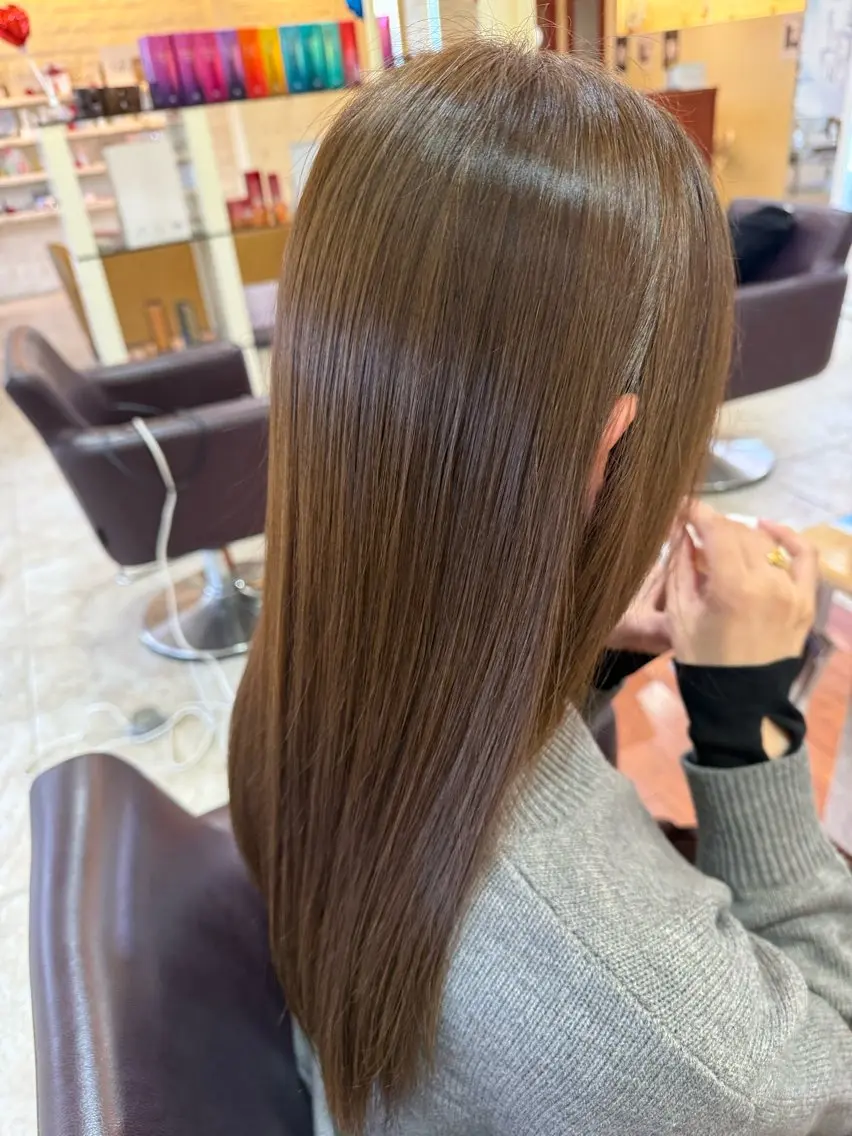 ロング 縮毛矯正 トリートメント 端野七海 縮毛矯正のヘアスタイル