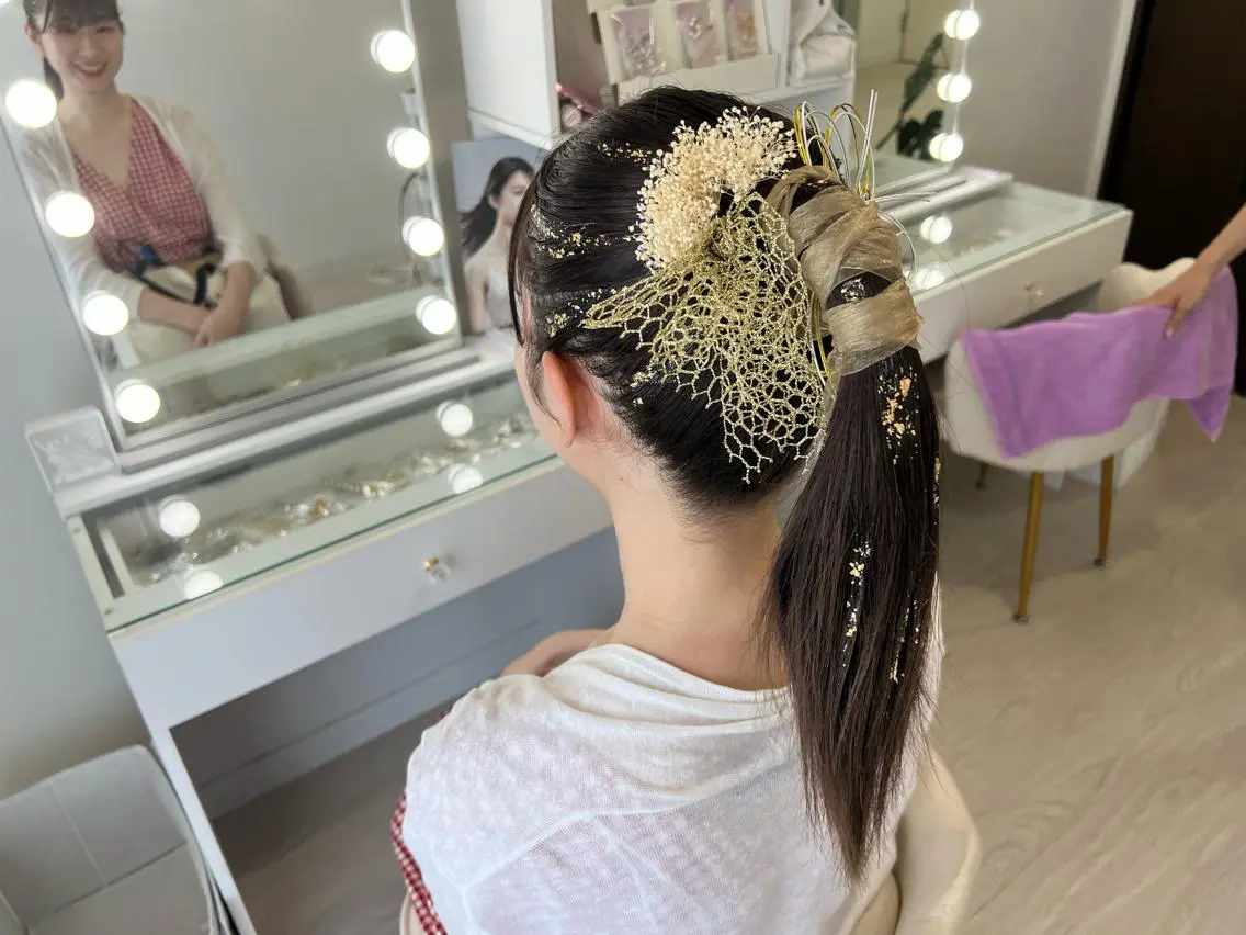 ヘアアレンジ ポニーテール 麻優 ヘアセットのヘアスタイル