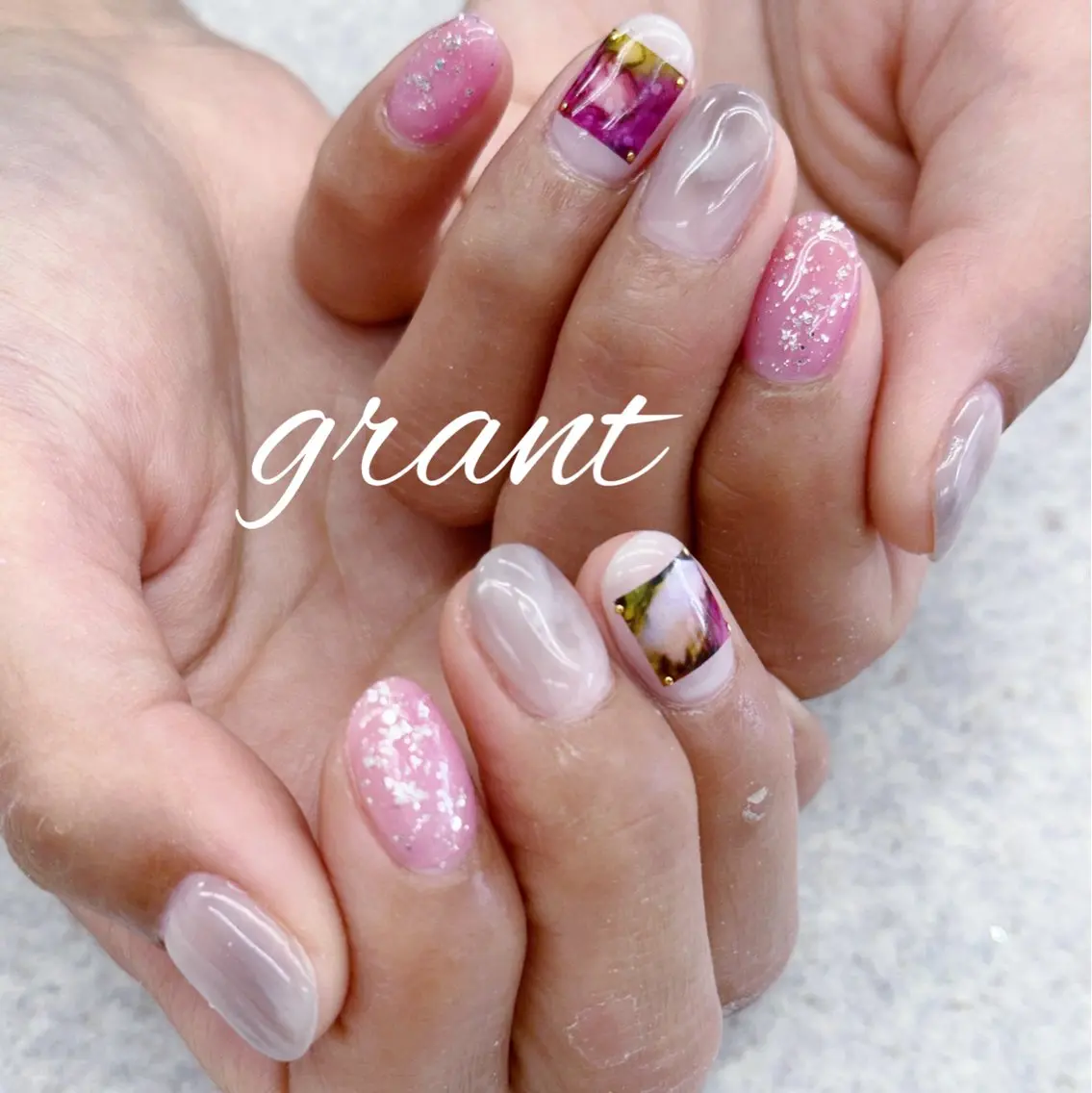ネイル ニュアンスネイル シンプルネイル ハンドネイル nailsalon grantのネイルデザイン