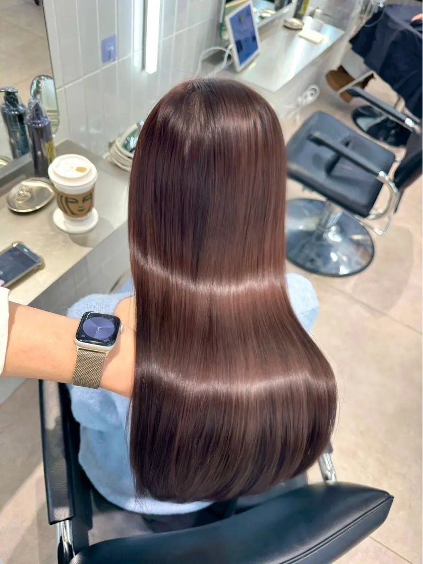 セミロング カラー ベージュカラー ブラウンカラー 透明感カラー ココアブラウン ダークグレー ヘアカラー 縮毛矯正 🎀表参道/透明感 カラー/花音🎀のヘアスタイル