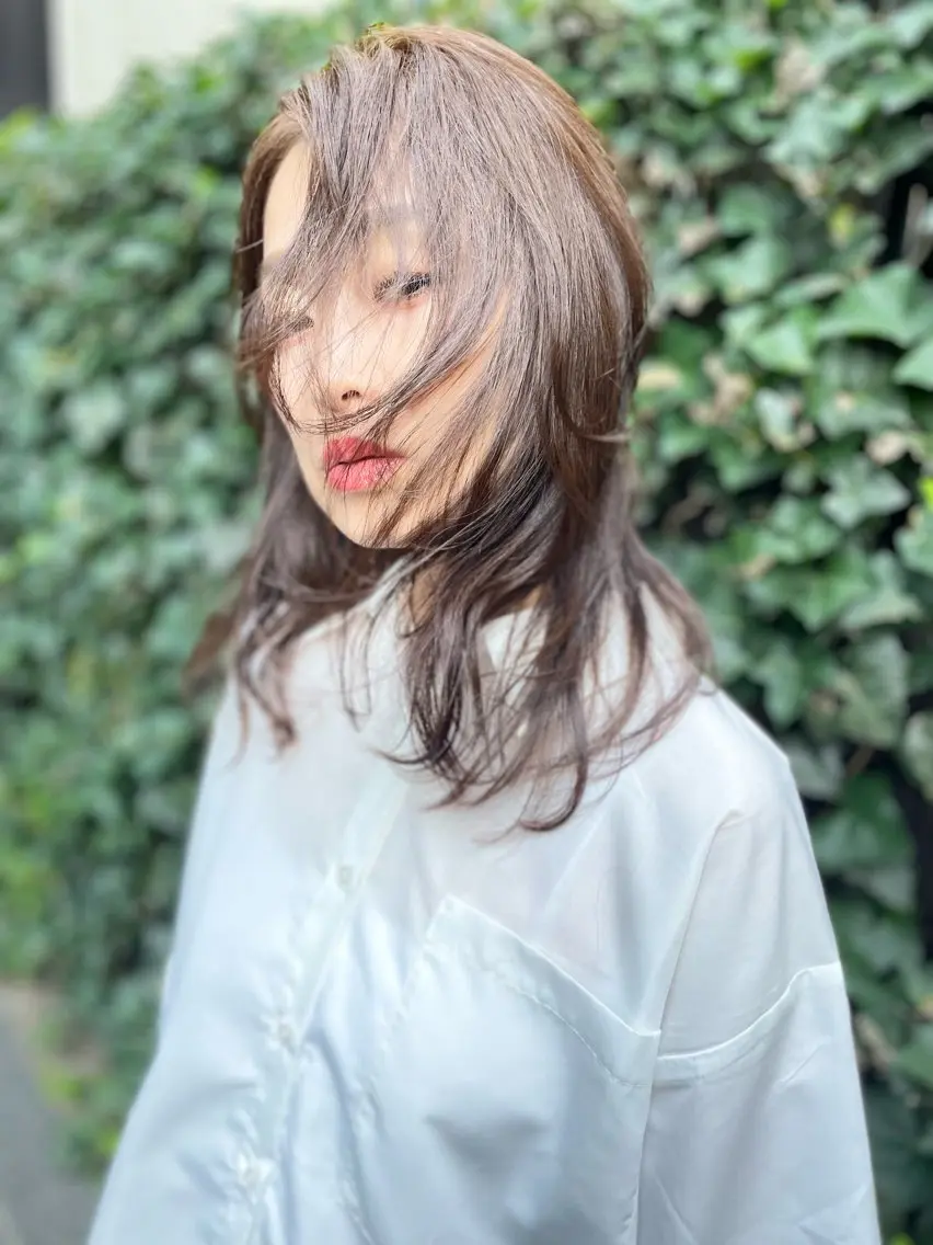 セミロング カラー 美谷添（ミヤゾエ） まどか大人ヘアサロンのヘアスタイル