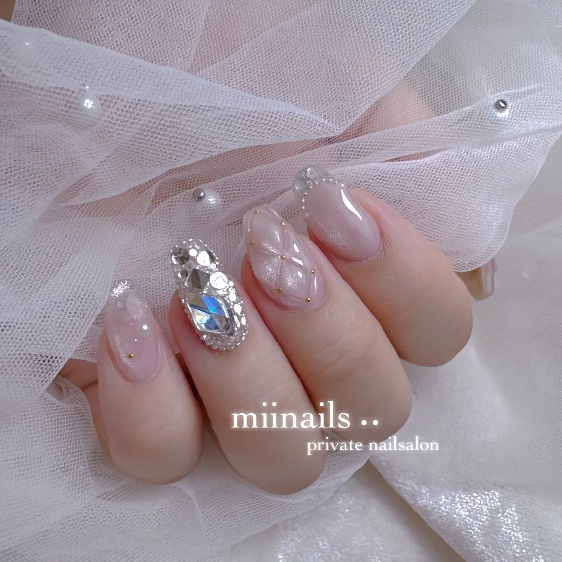 ネイル 韓国ネイル マグネットネイル ワンホンネイル ハンドネイル nailsalon miinailsのネイルデザイン