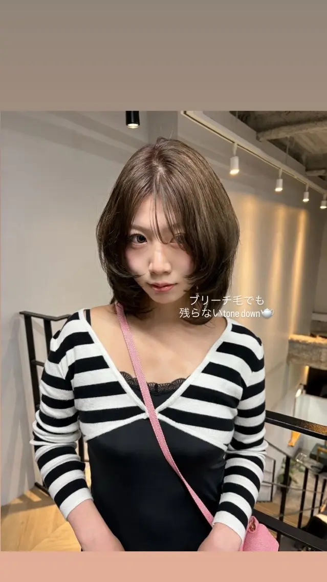ミディアム ヘアカラー 石井聖愛/名古屋/ 伏見/カラーモデルのヘアスタイル