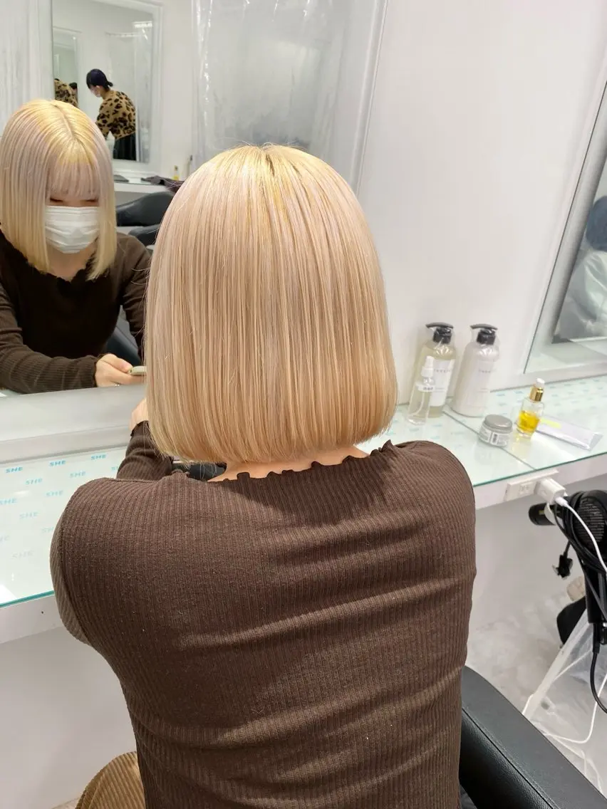 ロング カラー ヘアカラー トリートメント ヘアセット ウルフカットマスター みつきのヘアスタイル