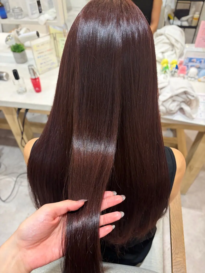 ロング カラー ブラウンカラー レッドカラー レッドブラウン カット ヘアカラー Nana /赤羽/艶カラー🩵のヘアスタイル