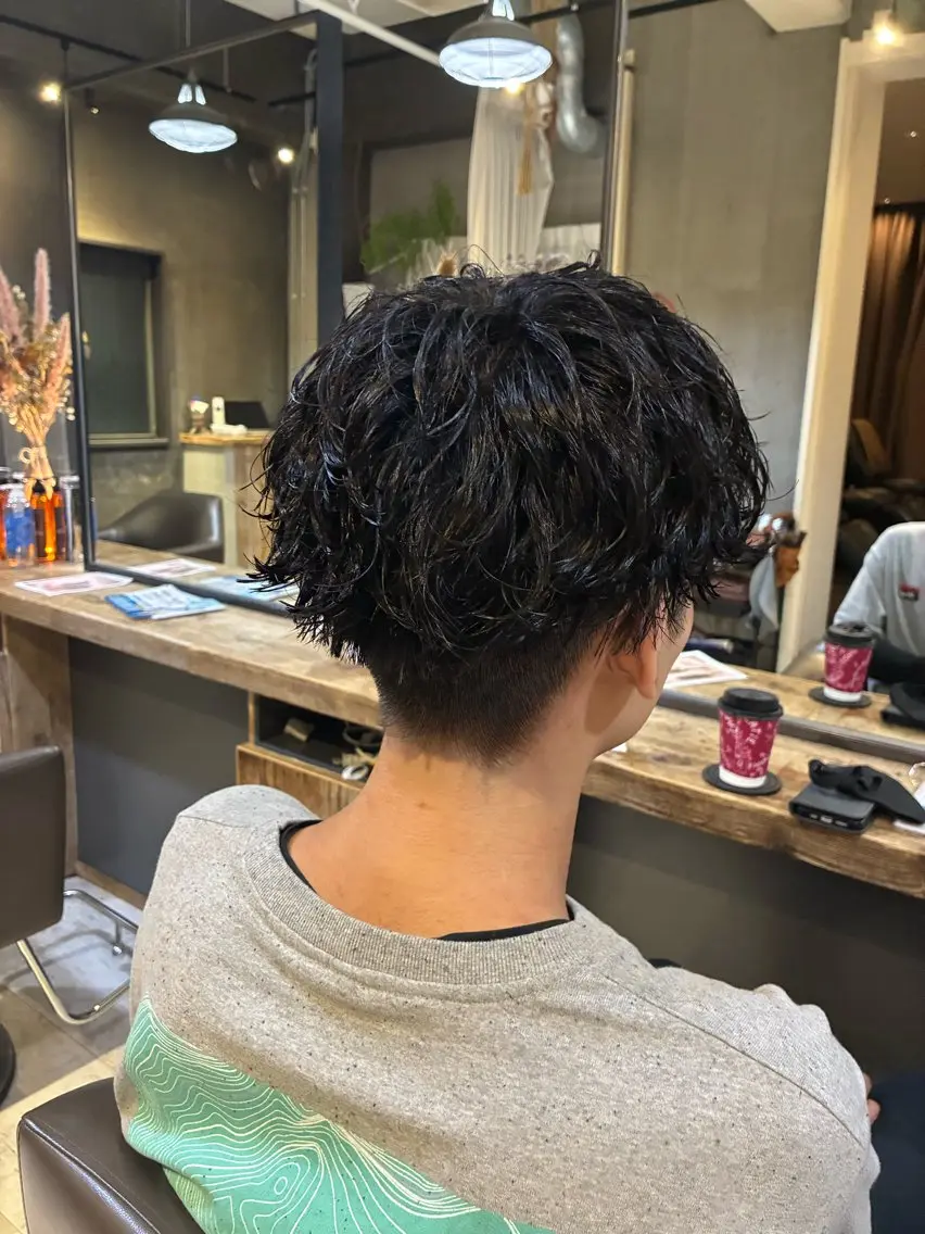 パーマ メンズ カット パーマ 阿部 翔一郎/暖色系カラーのヘアスタイル