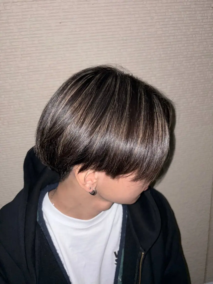 ショート カラー メンズ メンズメッシュ メッシュ ヘアカラー 中谷 流輝のヘアスタイル
