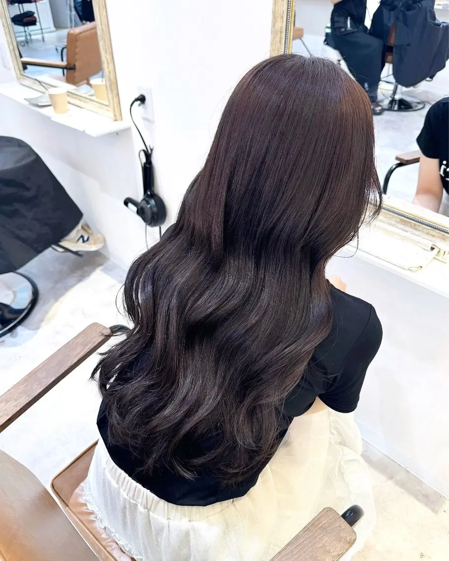 ロング カラー ブラウンカラー 透明感カラー ヨシンモリ 韓国風ヘア 赤み無し柔らかカラー 【梅田】madokaのヘアスタイル