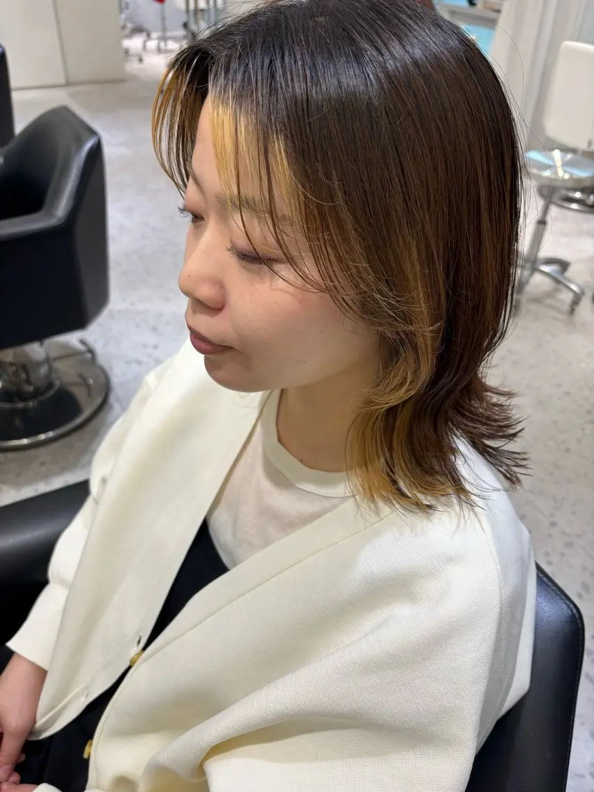 ミディアム 韓国風ヘア レイヤーカット 山田 ひかりのヘアスタイル