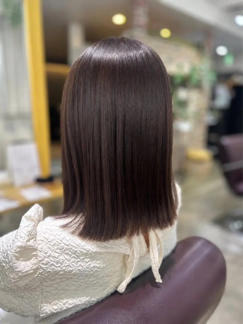 ミディアム カラー カット ヘアカラー 縮毛矯正 縮毛矯正／レイヤー／ 🦄mizukiのヘアスタイル