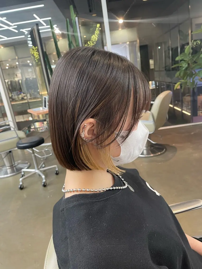 ショート 切りっぱなしボブ ボブ ♡レイヤーボブ パーマ/うらら♡のヘアスタイル