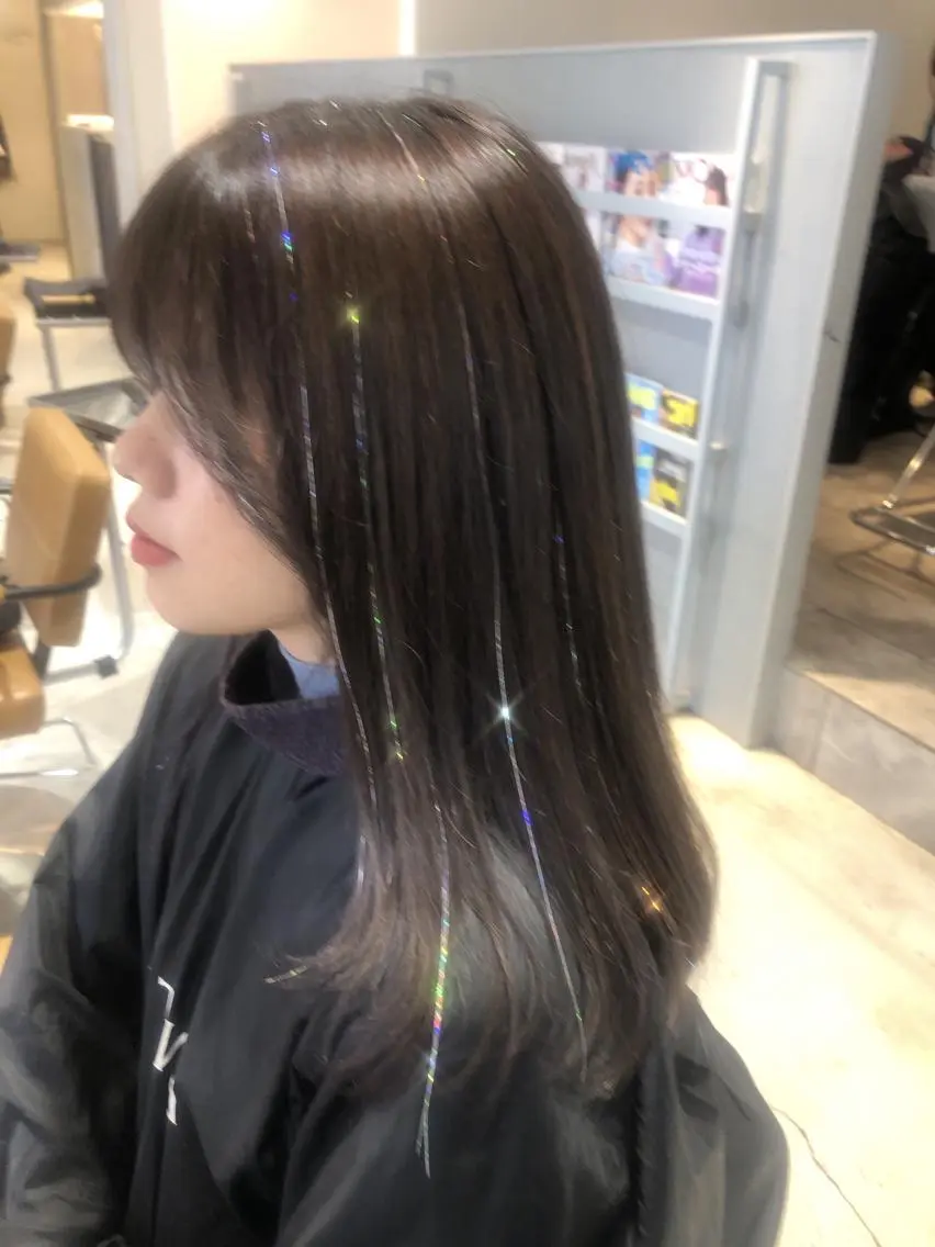 【モデル限定価格】【人気No.2👑】🌙韓国女子になれる🌙艶ワンカラー+キラキラティンセル付🩷の写真