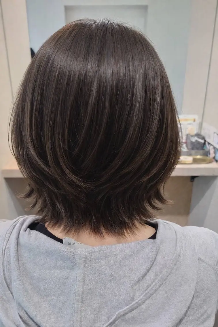 ミディアム ケアカラー 縮毛矯正✨艶髪 シノハラ✨髪質改善のヘアスタイル