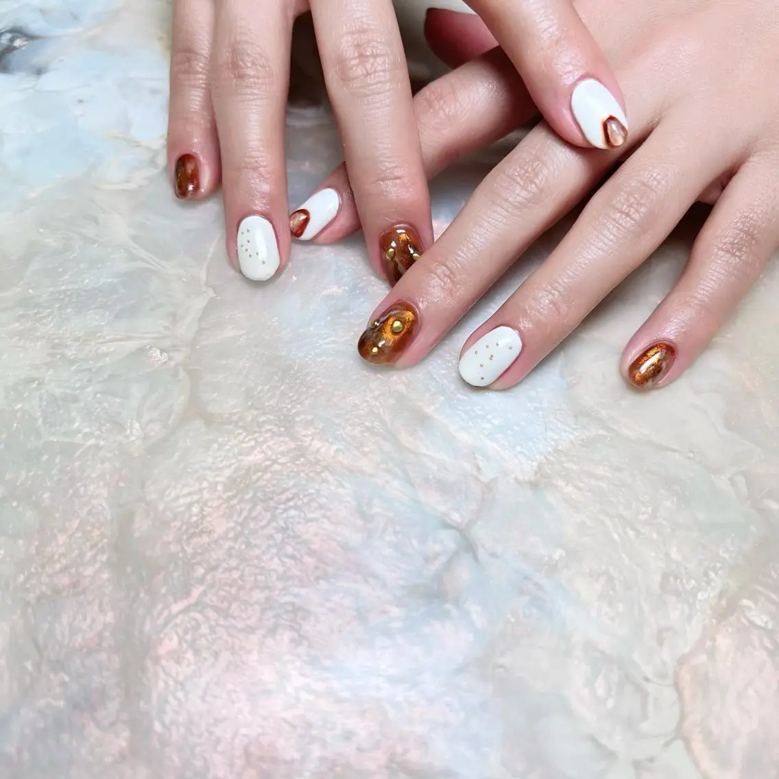 ネイル マグネットネイル ニュアンスネイル ショートネイル gemickle nailのネイルデザイン