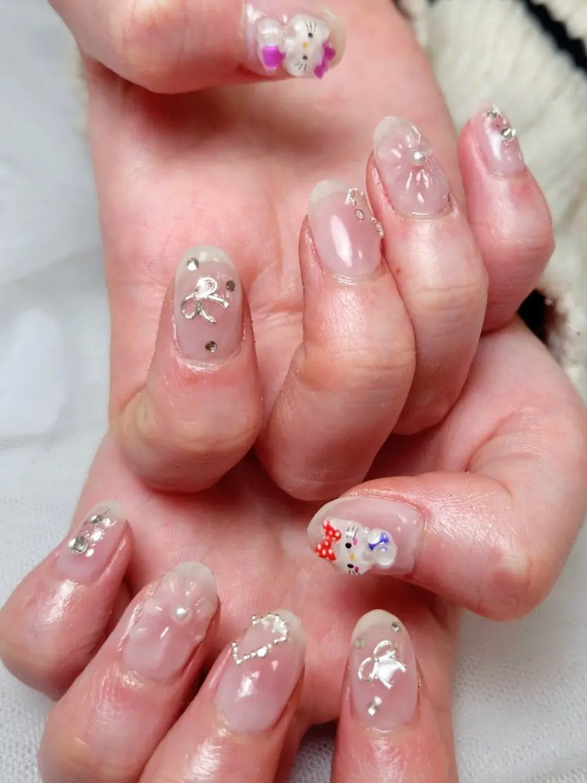 ネイル アートネイル チークネイル フラワーネイル ジェルネイル ハート Nailroom3  古屋のネイルデザイン