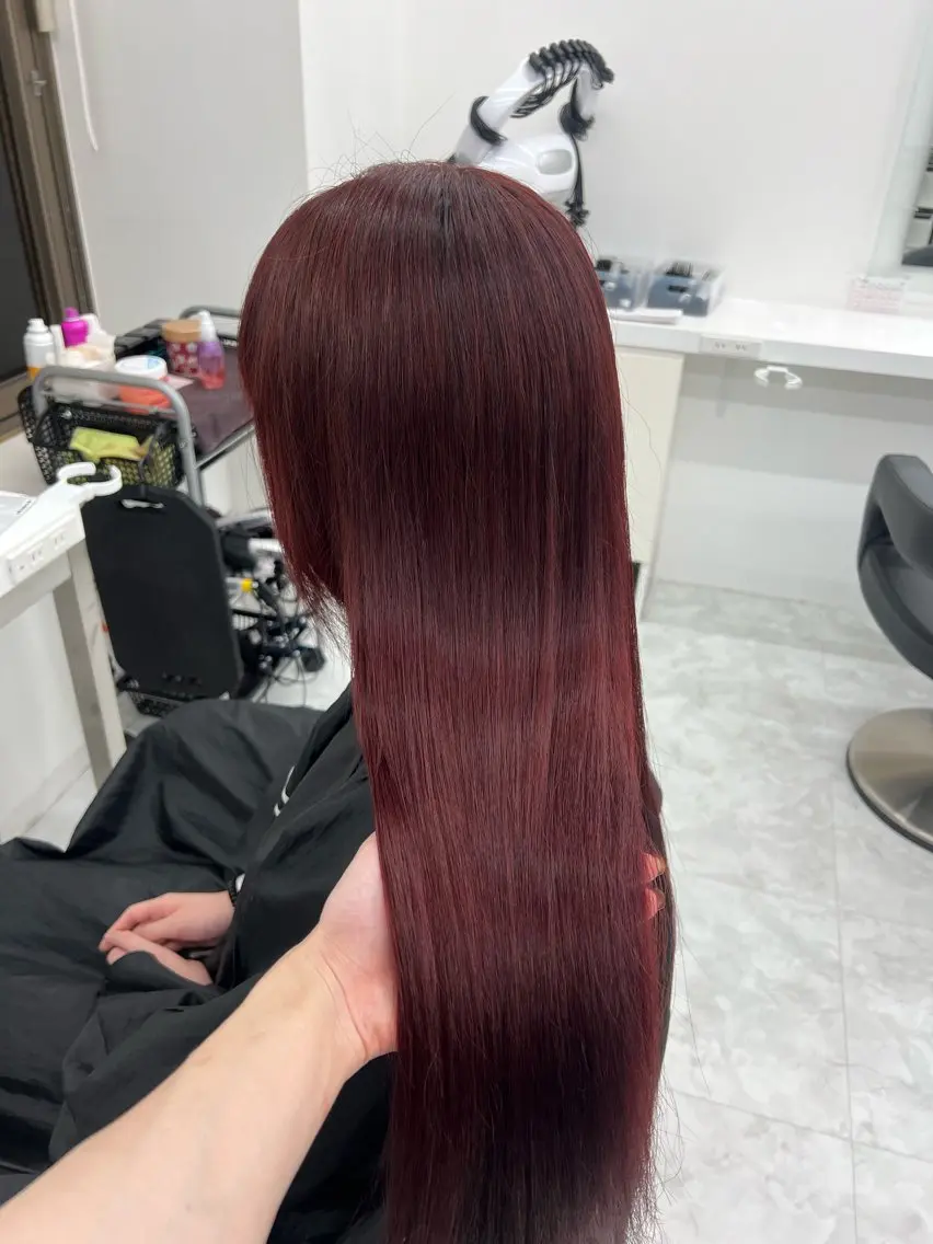 ロング カラー 💖似合わせカラー レイヤー💖縮毛矯正のヘアスタイル