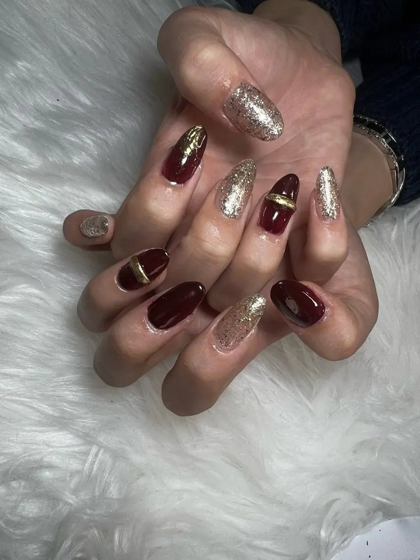 ネイル ボルドー Mimi Nailのネイルデザイン
