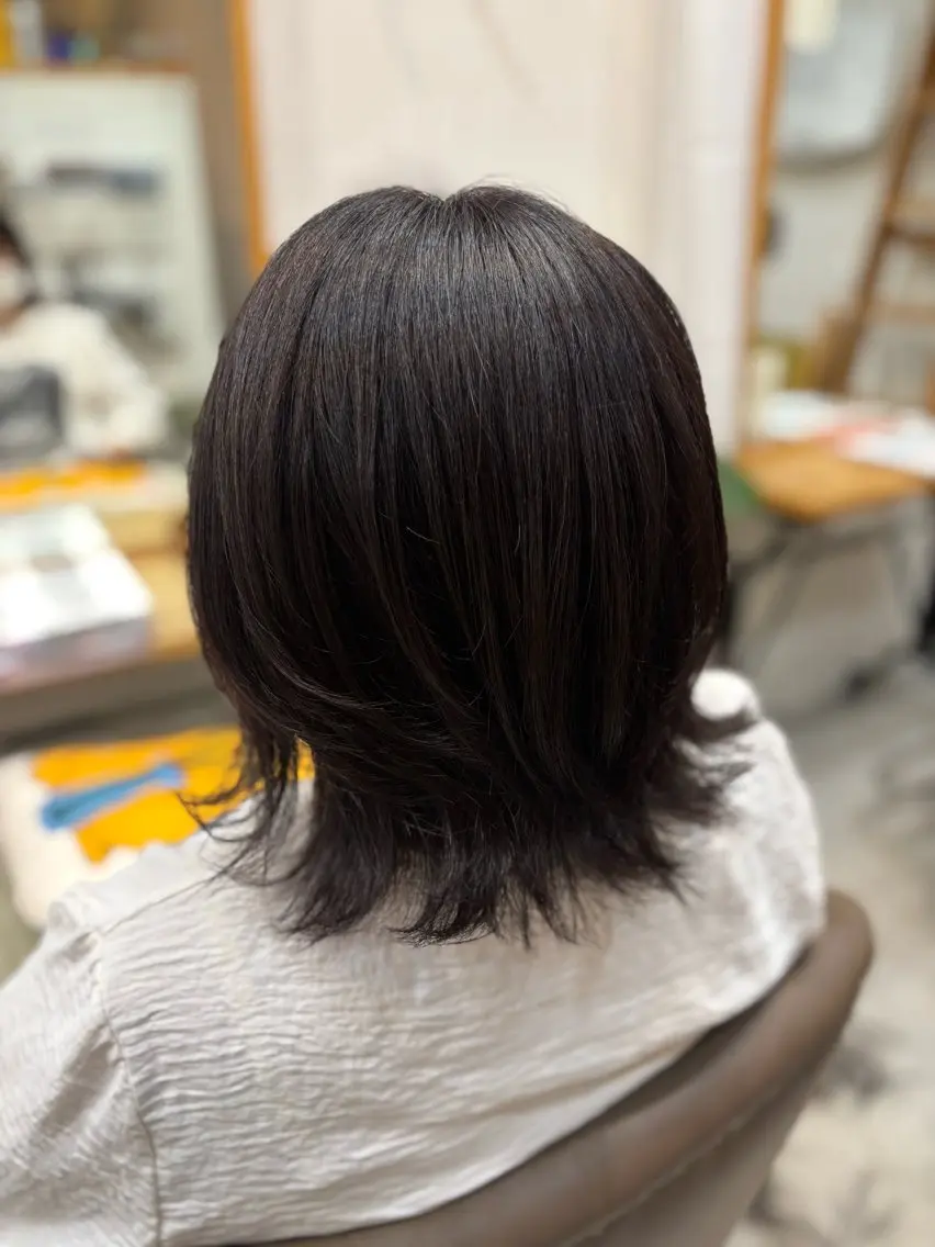 ミディアム ボブレイヤー ボブ くびれヘア レイヤーカット カット ヘアカラー ✨次世代型髪質改善✨ marikaのヘアスタイル