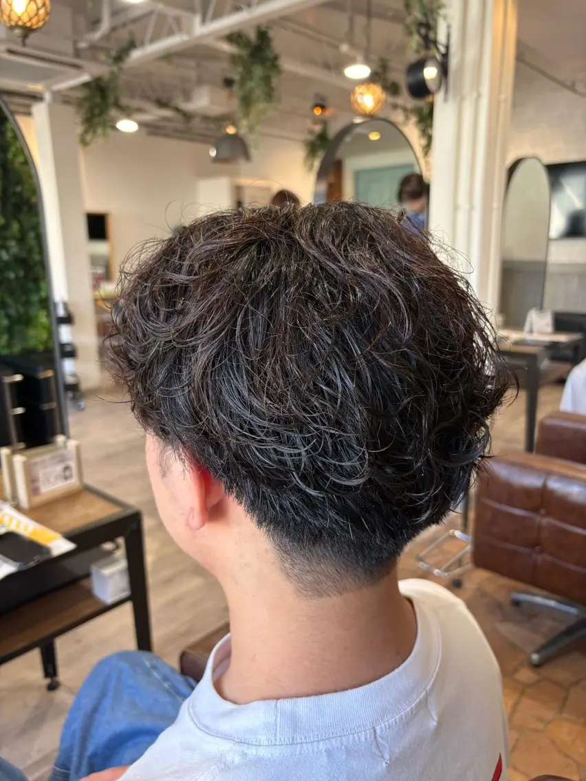 ショート パーマ メンズ メンズパーマ カット パーマ 中澤 衿葉のヘアスタイル