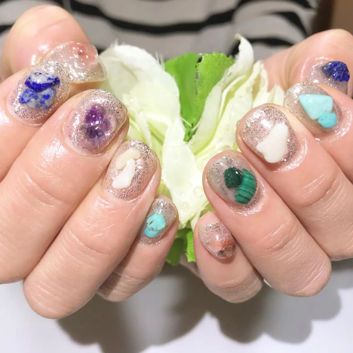 ネイル フットネイル ラメ(グリッター) シンプルネイル 春ネイル ストーンネイル nail fufla ♡yamane♡のネイルデザイン