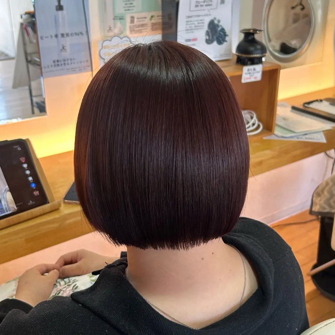ミディアム カラー ブラウンカラー ボブ 💜中谷梨那/透明感 カラー×艶髪🫧のヘアスタイル