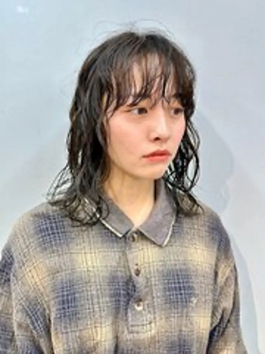 ミディアム カット パーマ 渋谷ショート、パーマ 美容師vain はるのヘアスタイル