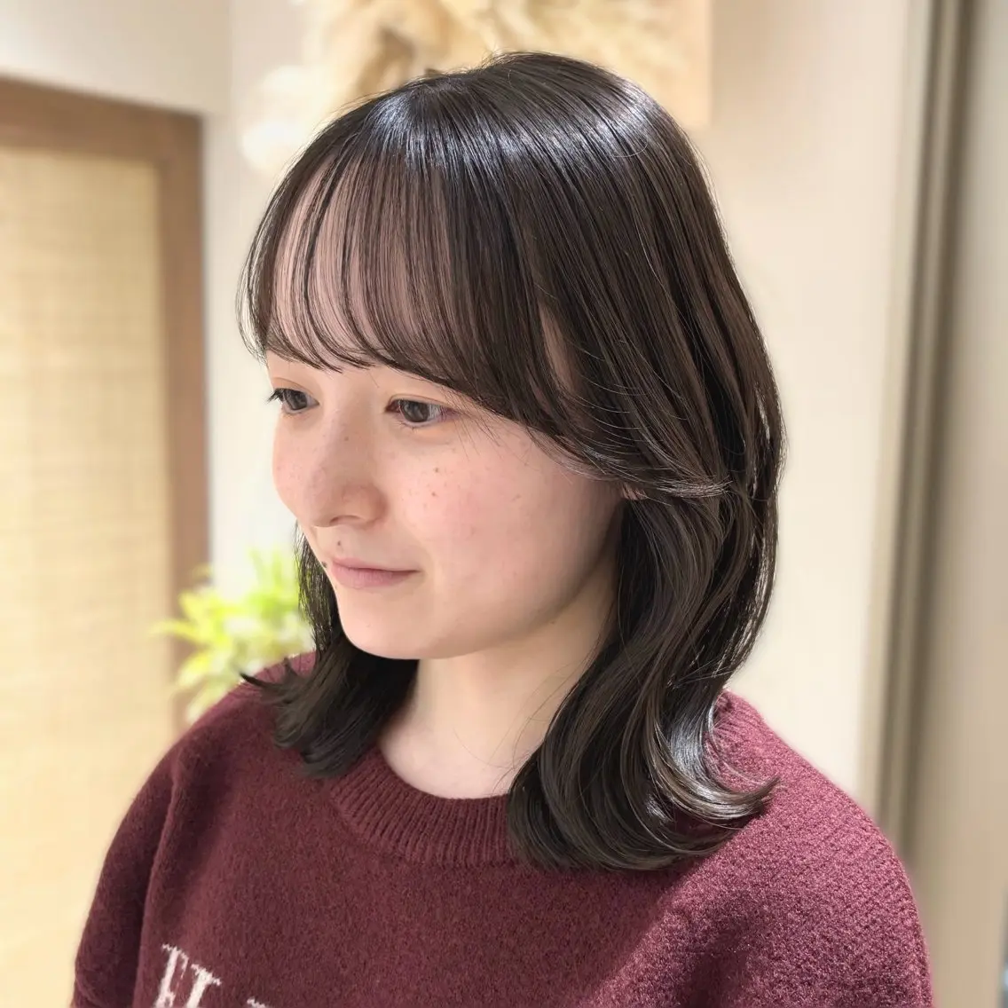ミディアム 顔周りカット 似合わせカット 前髪XP/艶カラー /🎀Ayuka🎀のヘアスタイル