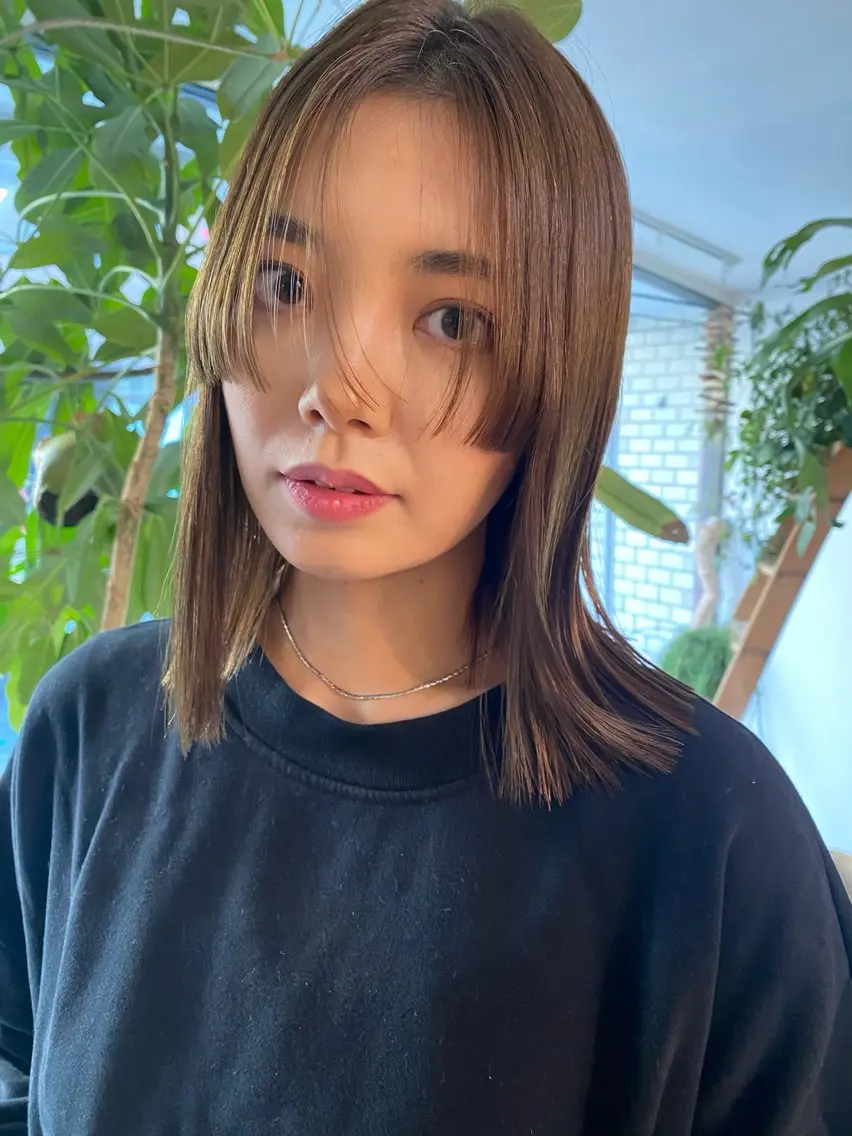 ミディアム カラー カット ヘアカラー トリートメント . nanamiのヘアスタイル