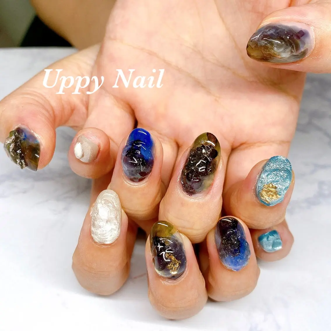 ネイル 持ち込み ニュアンスネイル ぷっくりネイル ハンドネイル Uppy Nail ukyoのネイルデザイン