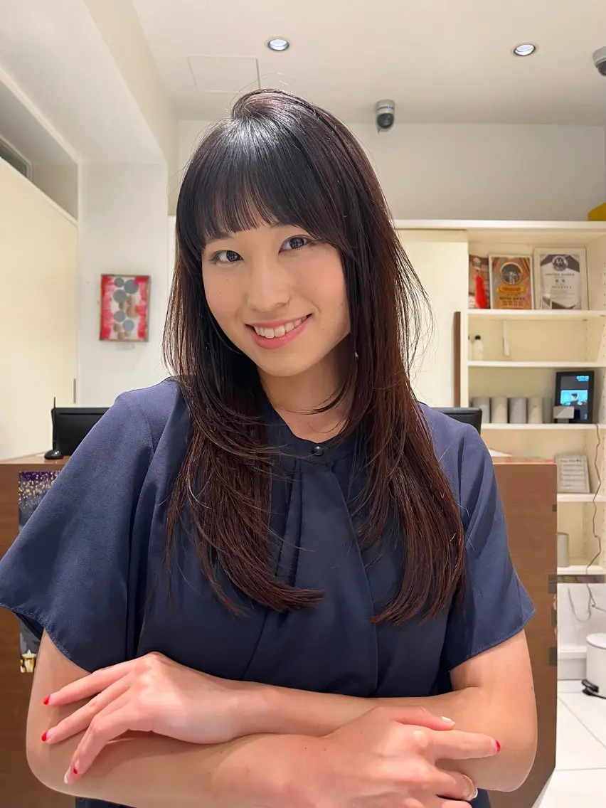 セミロング レイヤーカット カット 神作 汐里 江古田 /透明感カラー🌿のヘアスタイル