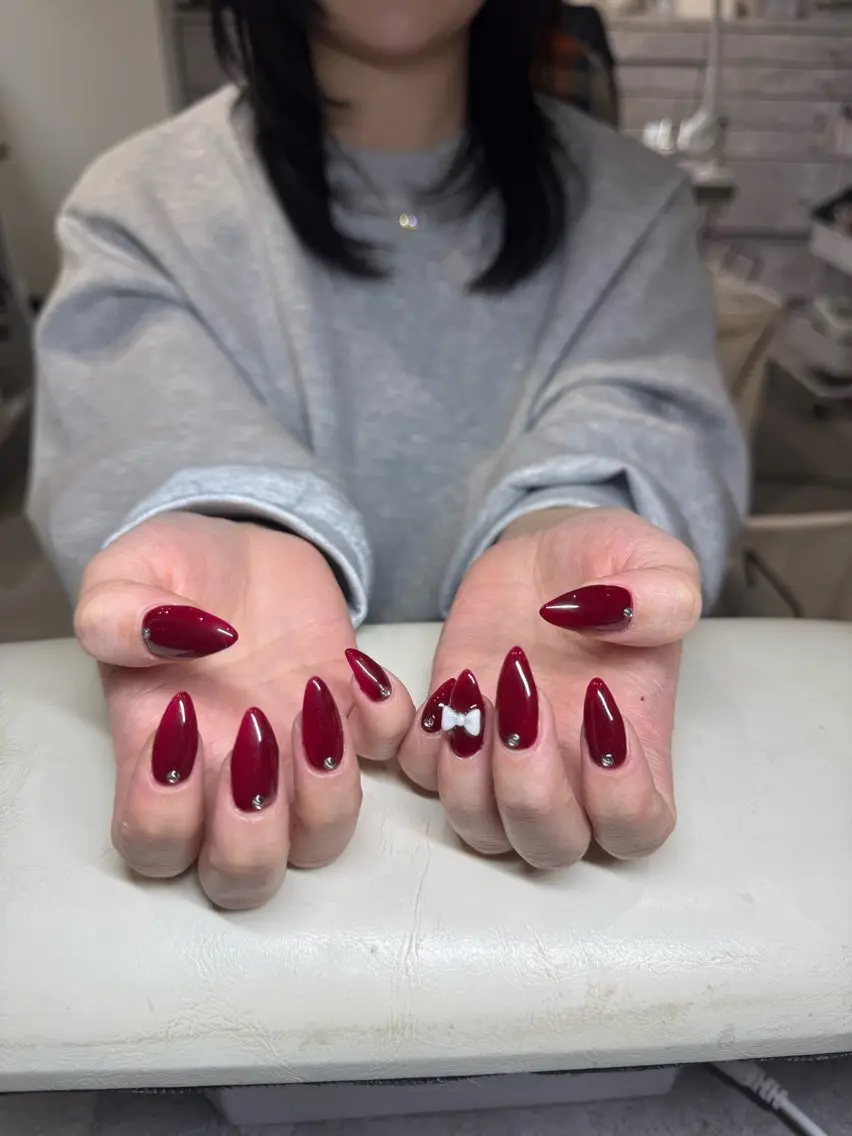 ネイル リボン ハンドネイル IROHA NAIL 北村菜帆のネイルデザイン