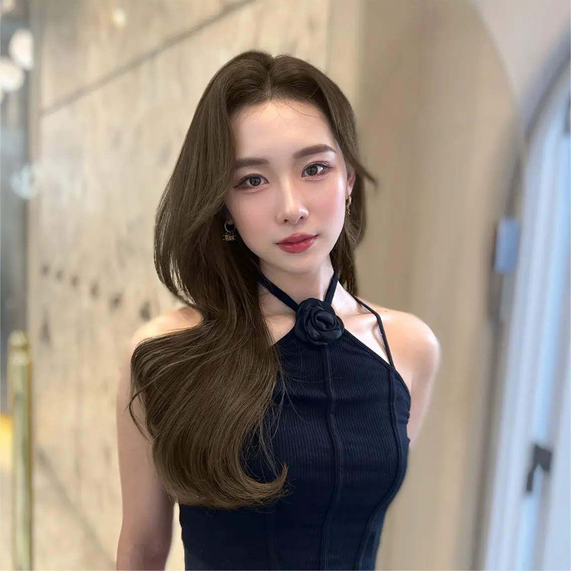 セミロング カラー ベージュカラー ヘーゼル 韓国風ヘア レイヤーカット カット ヘアカラー トリートメント 新宿/韓国風レイヤー 髪質改善/渋谷直樹のヘアスタイル