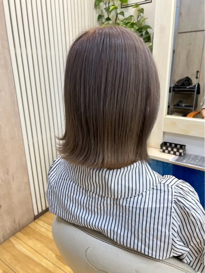 ミディアム カラー カット ヘアカラー トリートメント 細川武琉/艶カラー /Aqua limeのヘアスタイル