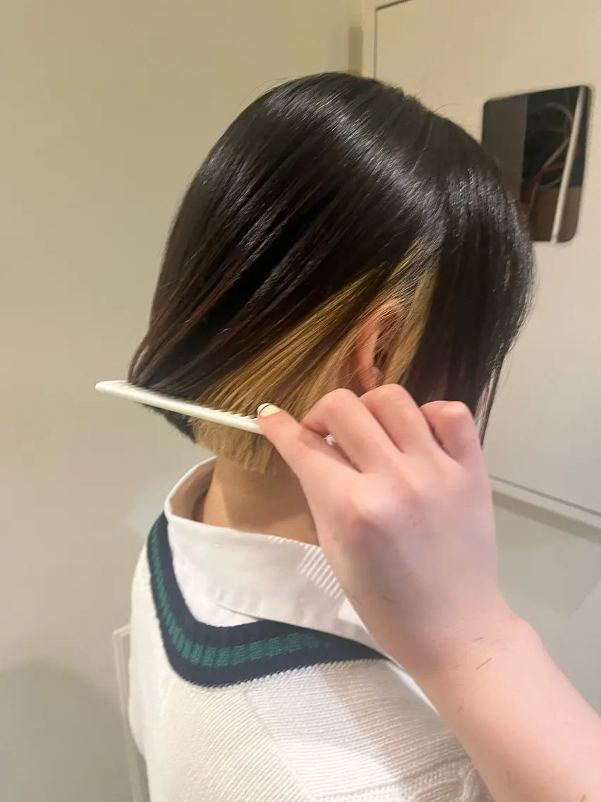 ショート カラー インナーカラー ボブ 🦮shiori アイドルオタク🦮のヘアスタイル